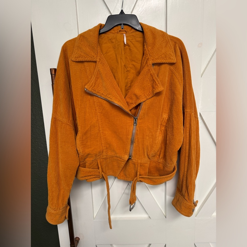 Free People Mustard Yellow Corduroy Jacket. Large.